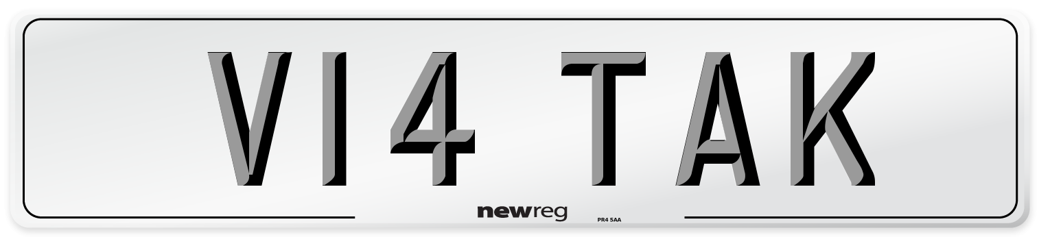V14 TAK Number Plate from New Reg